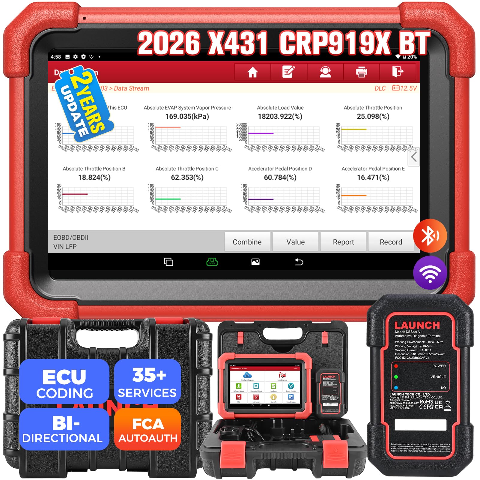 Obd2 Scanner Bidirectional Launch X431 - LAUNCH X431 CRP919XBT เครื่องสแกน OBD2 แบบไร้สาย