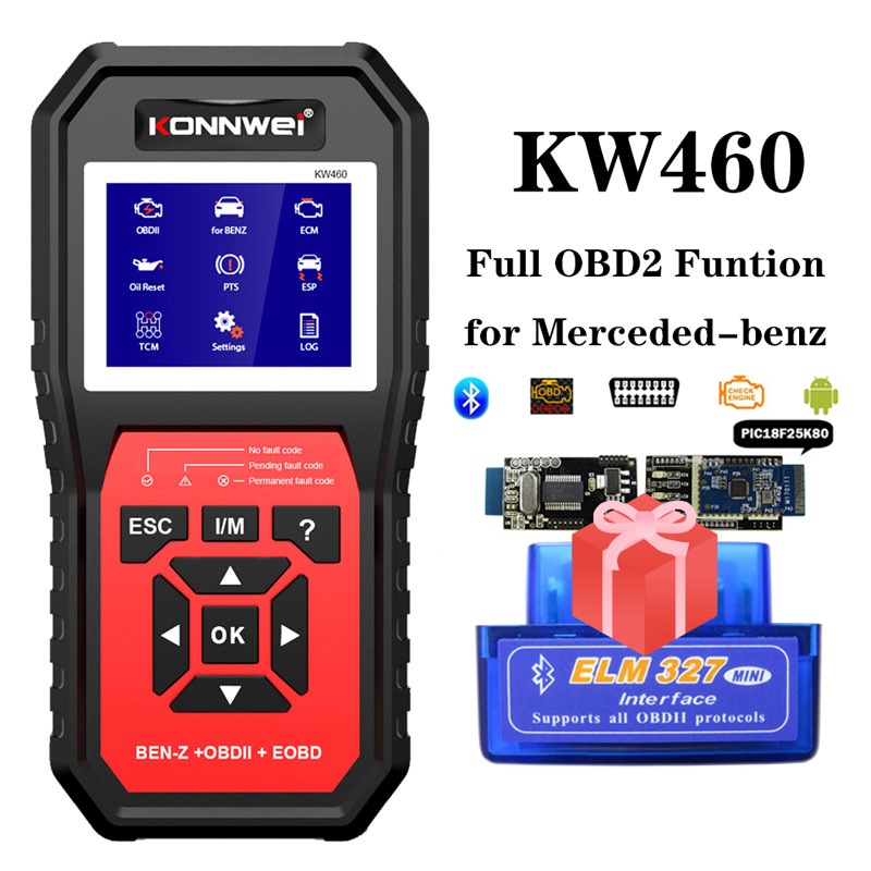 Obd2 Scanner Abs Srs Airbag Reset - เครื่องสแกน OBD2 รุ่น KONNWEI KW460 สำหรับรถยนต์เมอร์เซเดส-เบนซ์