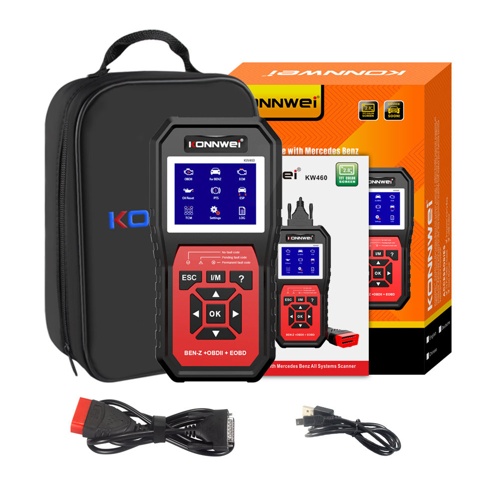 Obd2 Scanner Abs Srs Airbag Reset - เครื่องสแกนวินิจฉัยระบบรถยนต์ KONNWEI KW460 OBD2 สำหรับ Mercedes-Benz