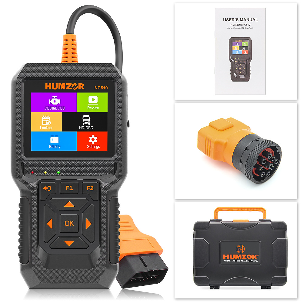Obd2 Scanner Heavy Duty Truck - เครื่องสแกนวินิจฉัยรถยนต์ HUMZOR NC610 OBD2 สำหรับรถบรรทุกหนัก 12V/24V