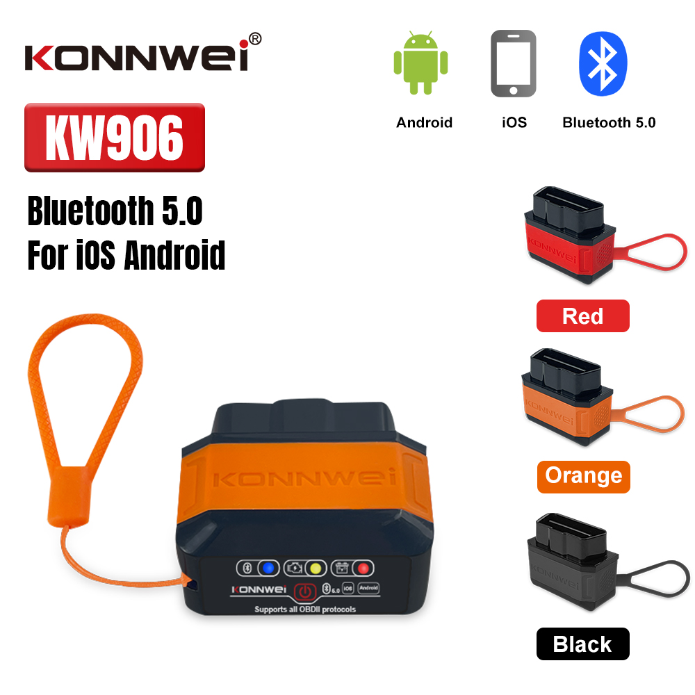 Obd2 Scanner Bluetooth Android - เครื่องสแกน KONNWEI KW906 Bluetooth5.0 - 5.2