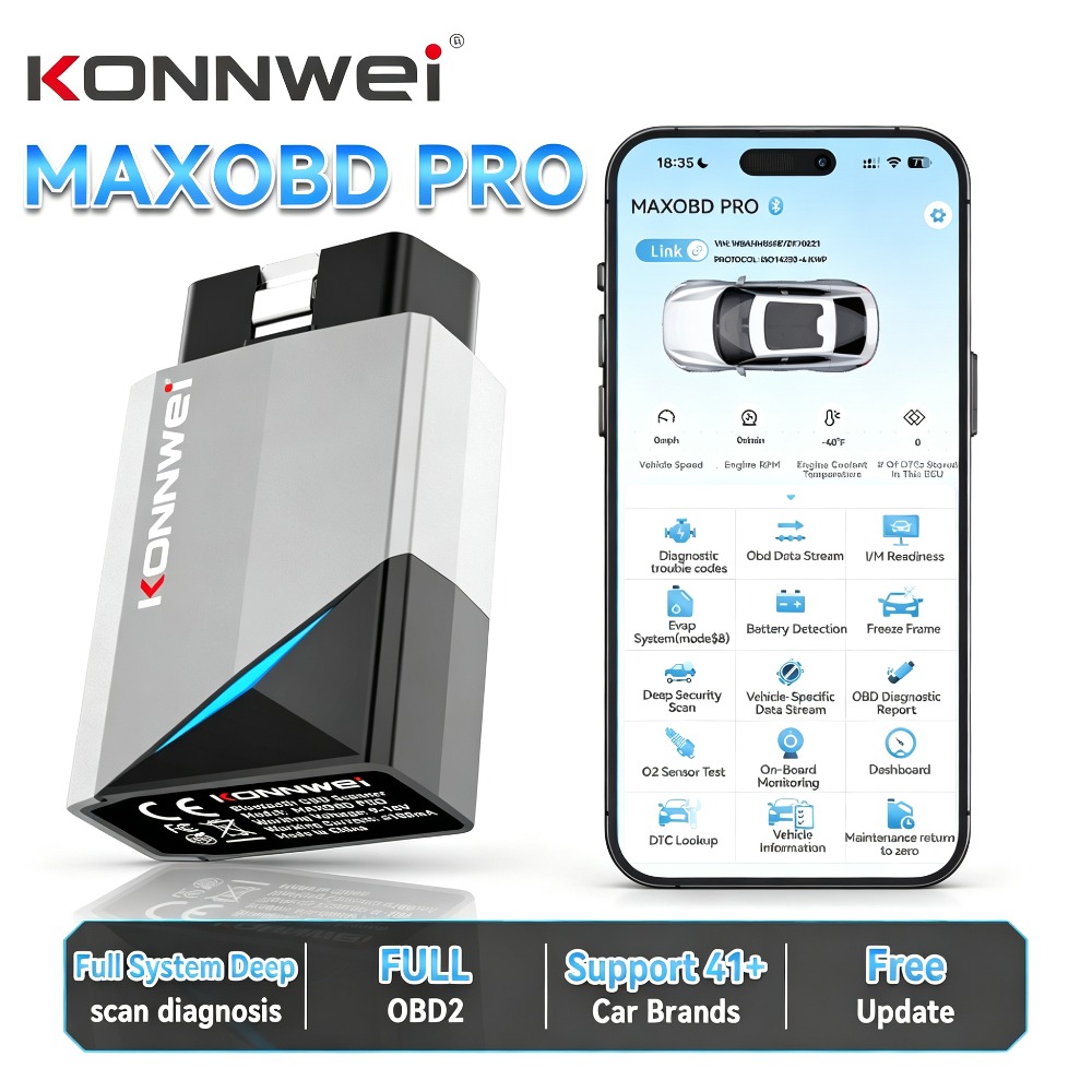 Obd2 Scanner Bluetooth Android - KONNWEI MAXOBD PRO เครื่องสแกนระบบเต็มรูปแบบ บลูทูธ 5.2