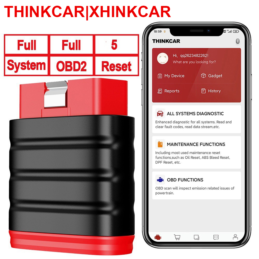 Thinkcar Thinkdiag 2 - Thinkcar thinksafe เครื่องสแกนรหัส OBD2บลูทูธเครื่องอ่านรหัสรถยนต์ระบบทั้งหมดสแกน5รีเซ็ต OBD 2เครื่องมือวินิจฉัยรถยนต์