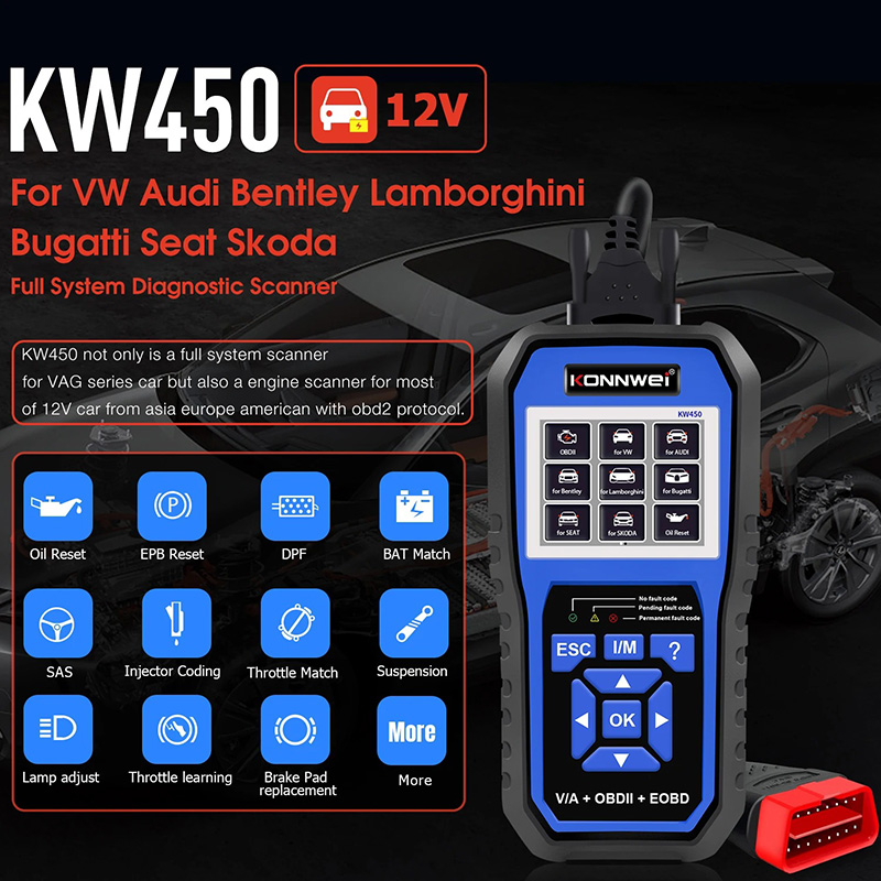Obd2 Scanner Abs Srs Airbag Reset - ชุดเครื่องมือวินิจฉัย OBD2 สำหรับรถยนต์ทุกระบบ สำหรับ VAG สำหรับ