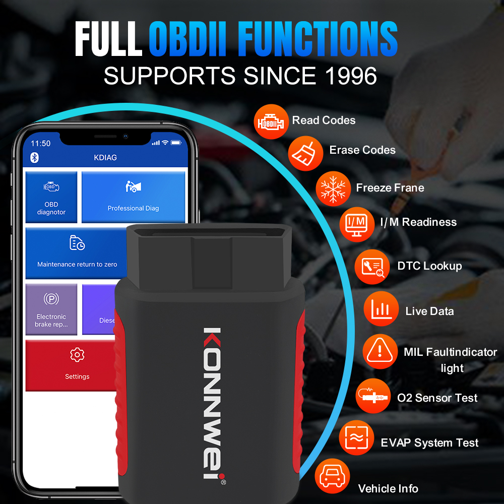 เครื่องสแกนวินิจฉัยรถยนต์ KONN - Car Diagnostic Tool Full System บทวิจารณ์และราคา
