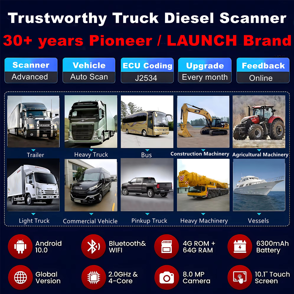 เครื่องมือวินิจฉัยรถบรรทุกหนัก - Obd2 Scanner Heavy Duty Truck บทวิจารณ์และราคา