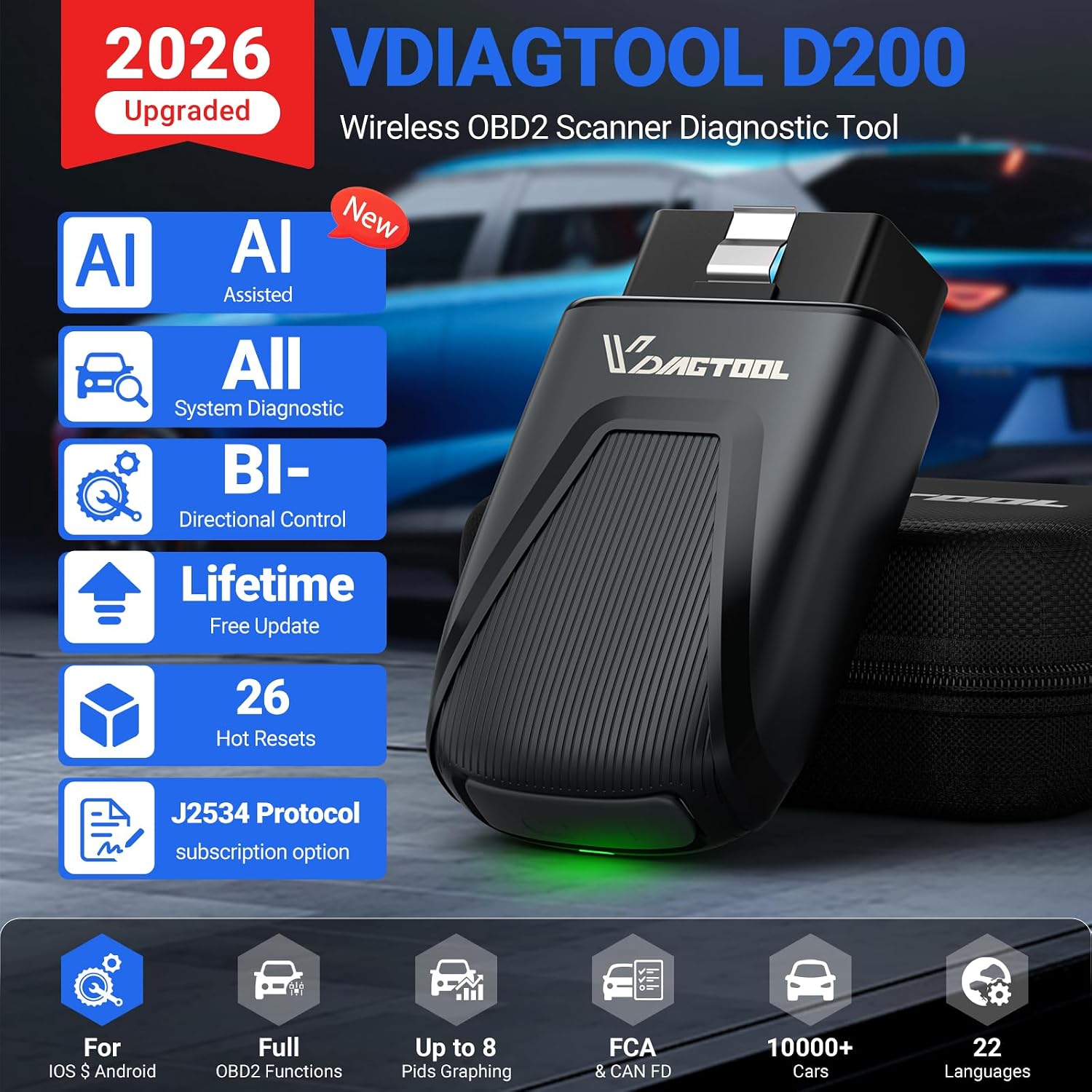 เครื่องสแกน OBD2 บลูทูธ D200 พ - Obd2 Scanner Bluetooth Android บทวิจารณ์และราคา