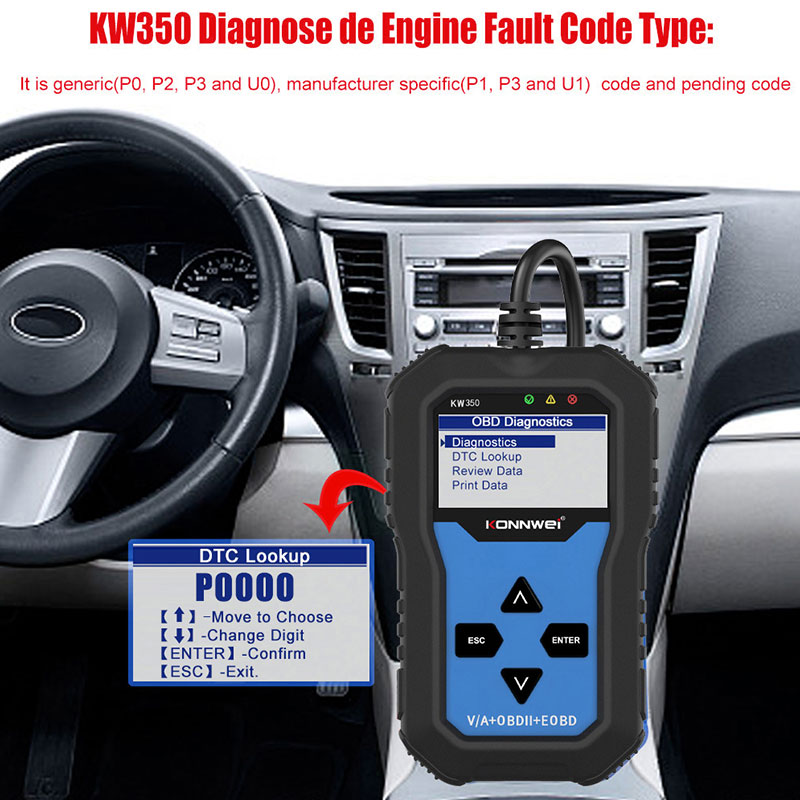 เครื่องสแกน OBD2 รุ่น KONNWEI  - Obd2 Scanner Abs Srs Airbag Reset บทวิจารณ์และราคา
