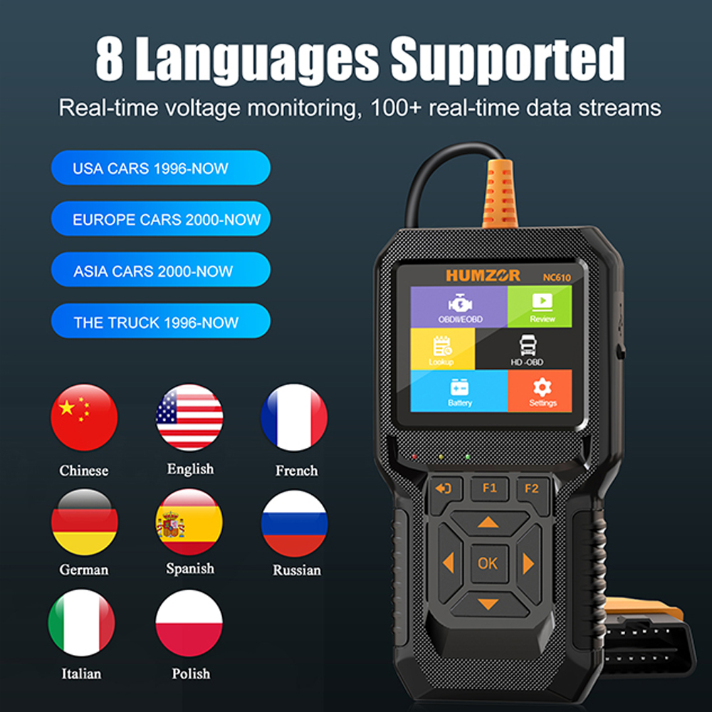เครื่องสแกนวินิจฉัยรถยนต์ HUMZ - Obd2 Scanner Heavy Duty Truck บทวิจารณ์และราคา