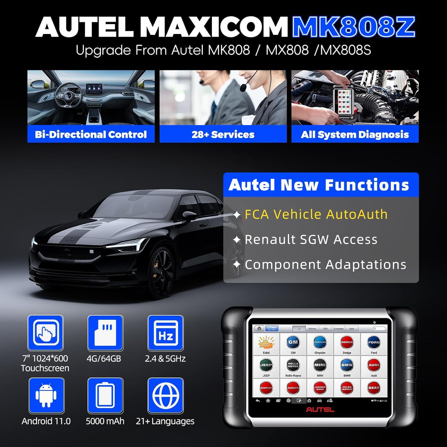 เครื่องสแกน Autel MaxiCOM MK80 - Autel Maxicom Mk808 บทวิจารณ์และราคา