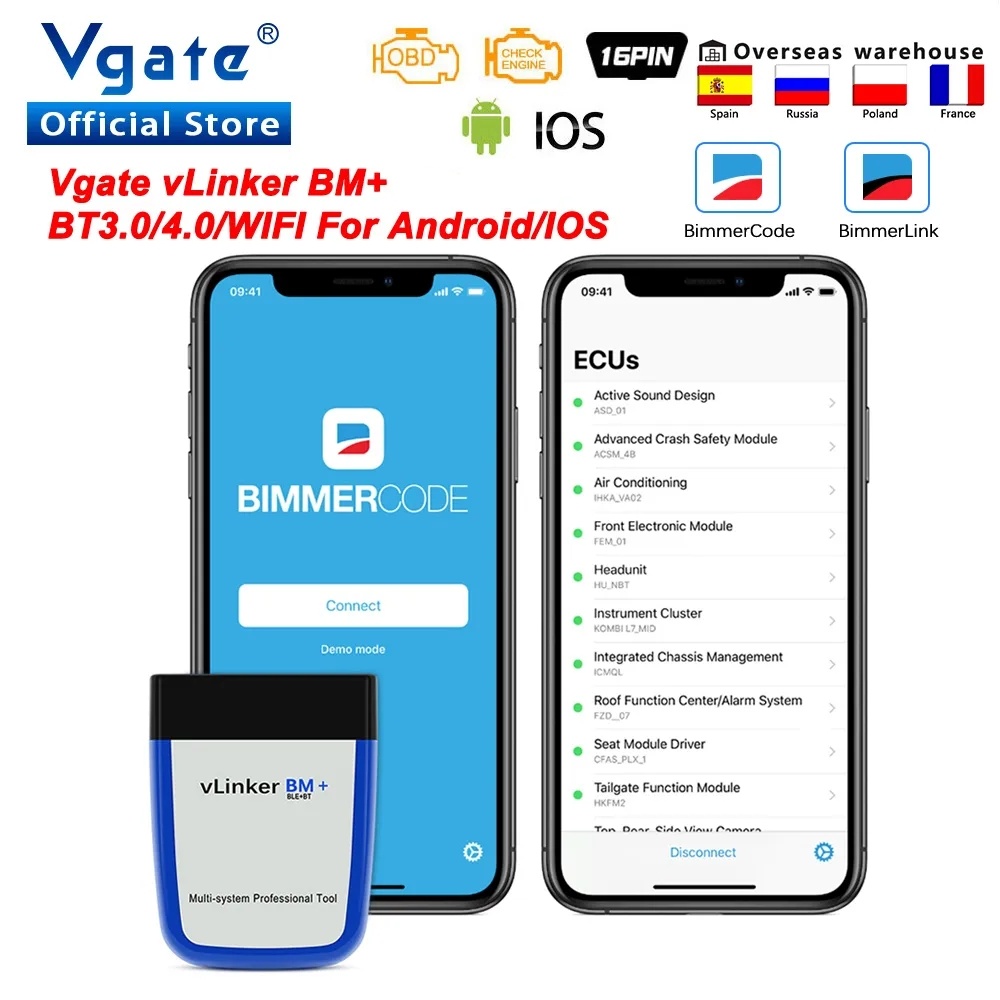 Vgate VLinker BM+/BM ELM327 บล - Obd2 Scanner Bluetooth Android บทวิจารณ์และราคา