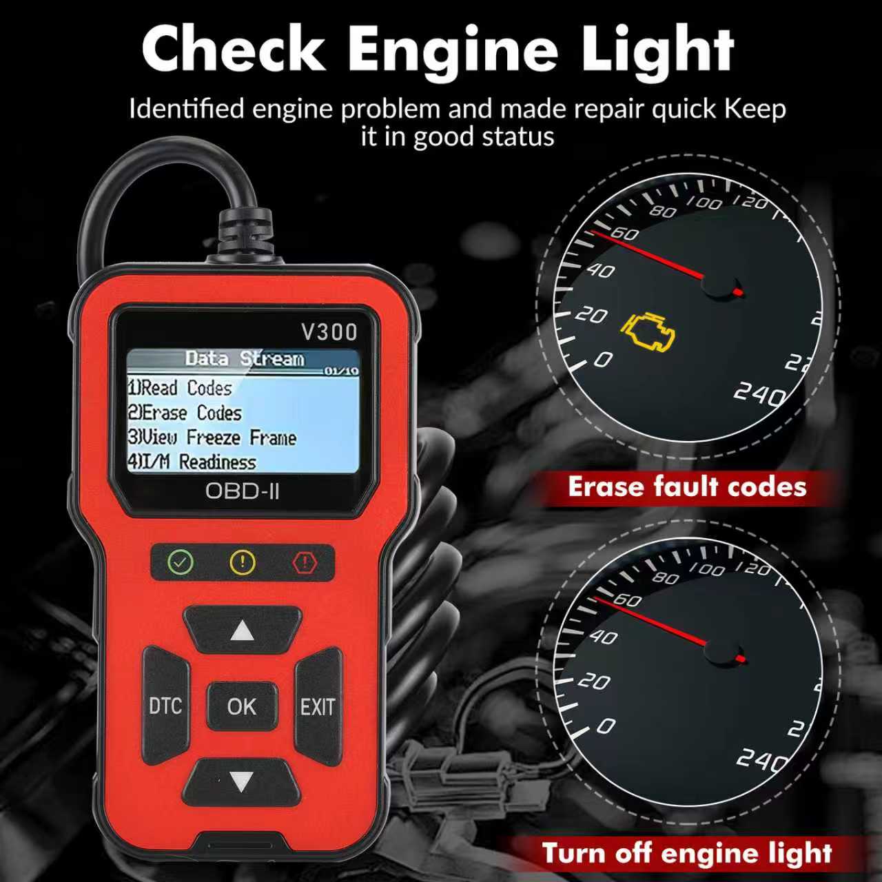 เครื่องสแกน OBD รุ่น V300 สำหร - Car Diagnostic Tool Full System บทวิจารณ์และราคา