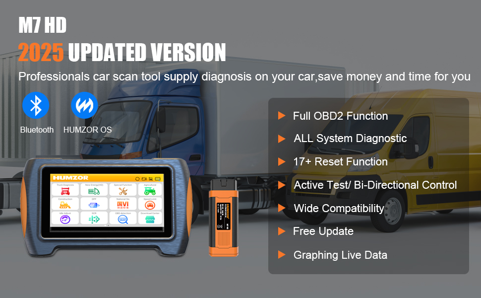 เครื่องสแกนวินิจฉัยรถยนต์ Humz - Obd2 Scanner Heavy Duty Truck บทวิจารณ์และราคา