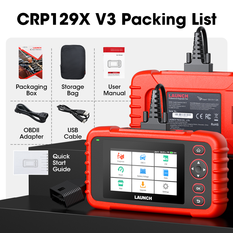 LAUNCH CRP129X V3 เครื่องสแกน  - Obd2 Scanner Mileage Correction บทวิจารณ์และราคา