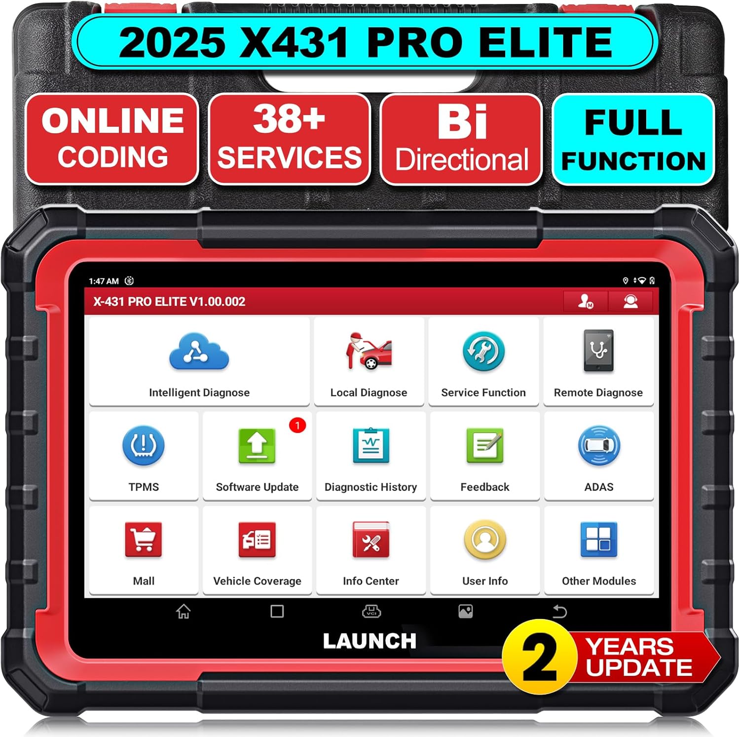 เครื่องสแกน LAUNCH X431 PRO El - Launch X431 Pro Elite บทวิจารณ์และราคา