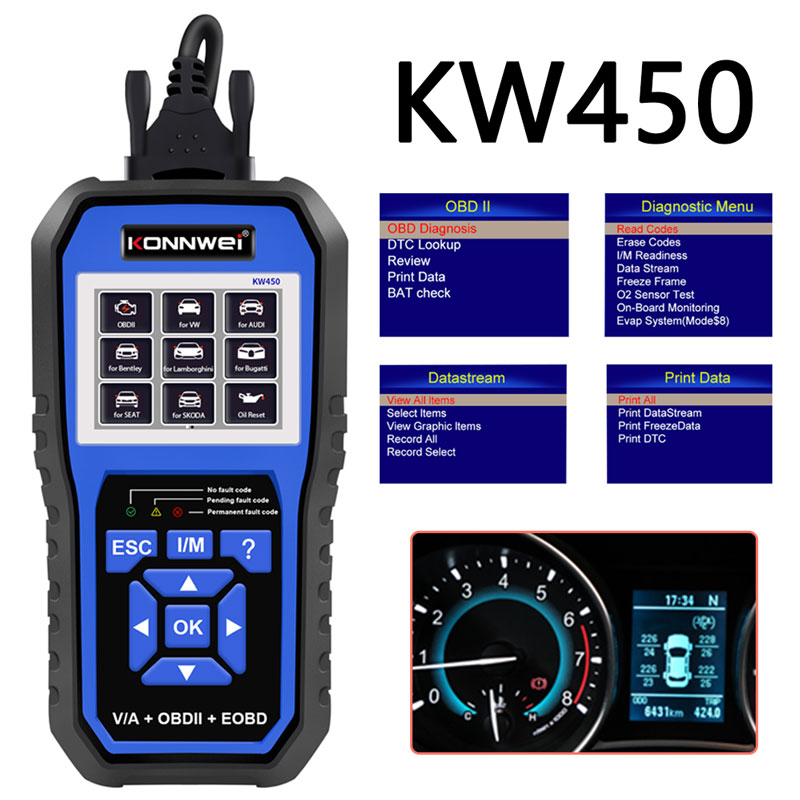 เครื่องมือวินิจฉัยรถยนต์ KONNW - Obd2 Scanner Mileage Correction บทวิจารณ์และราคา