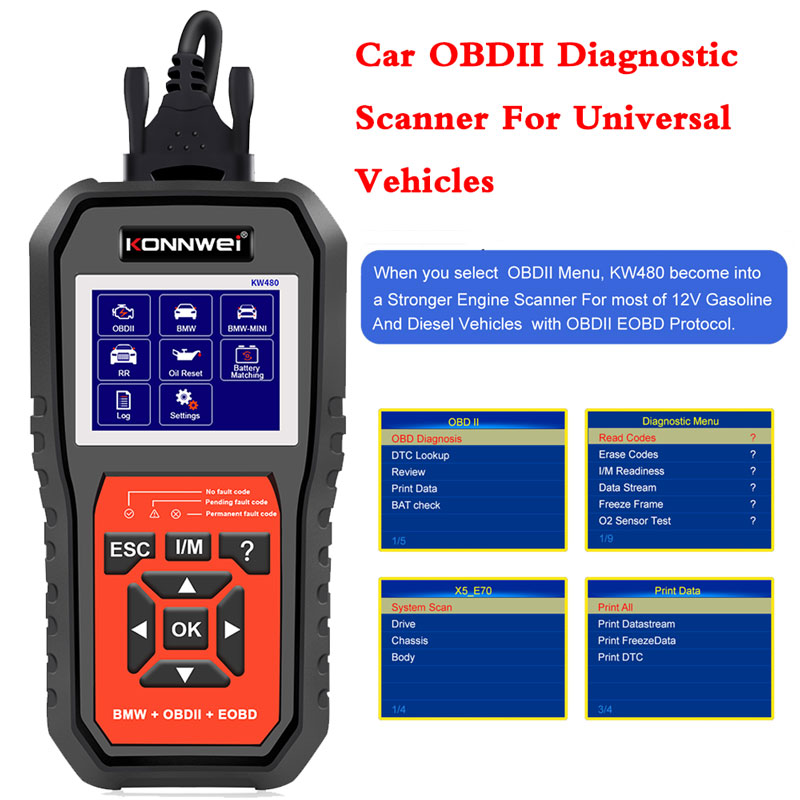 เครื่องสแกน OBD2 รุ่น KONNWEI  - Obd2 Scanner Abs Srs Airbag Reset บทวิจารณ์และราคา