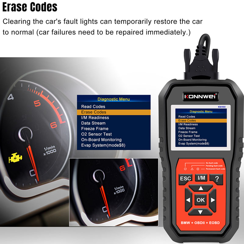 เครื่องสแกน OBD2 รุ่น KONNWEI  - Obd2 Scanner Abs Srs Airbag Reset บทวิจารณ์และราคา