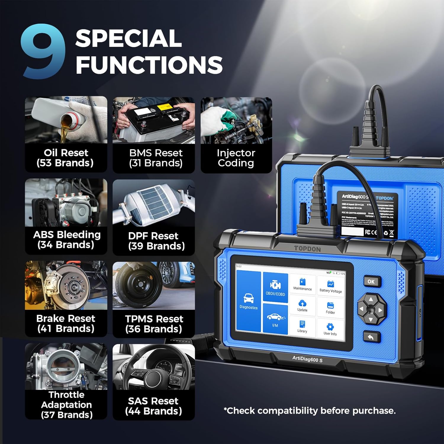 TOPDON ArtiDiag600S OBD2 เครื่ - Obd2 Scanner Mileage Correction บทวิจารณ์และราคา