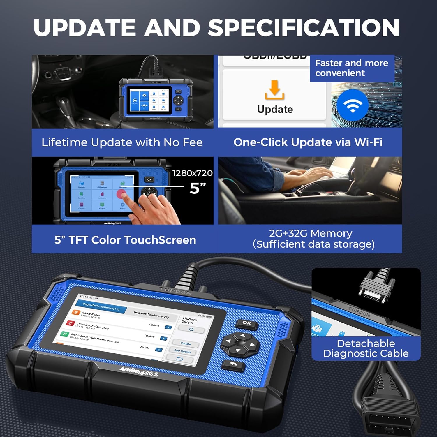TOPDON ArtiDiag600S OBD2 เครื่ - Obd2 Scanner Mileage Correction บทวิจารณ์และราคา