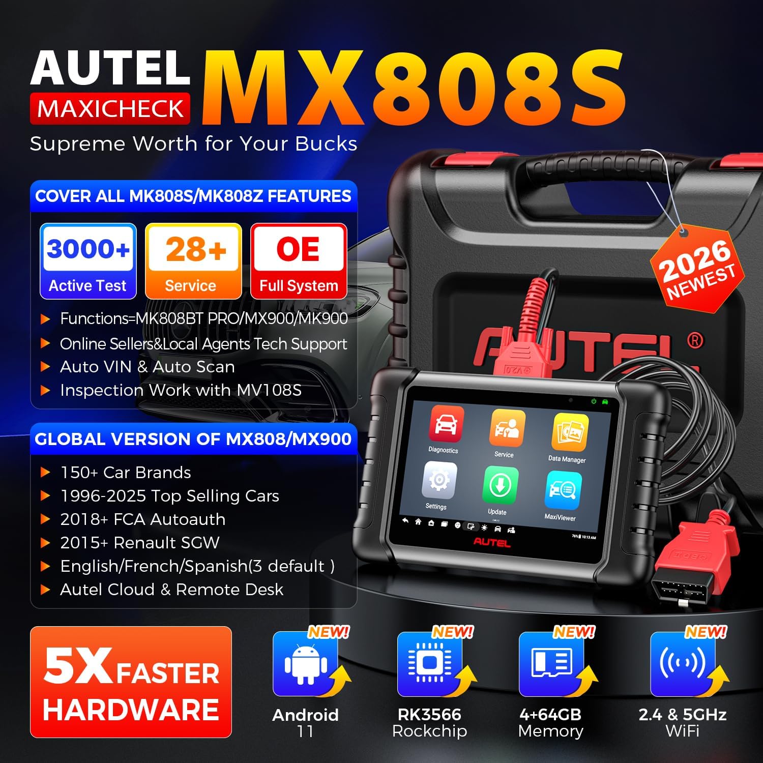 เครื่องสแกน Autel MaxiCheck MX - Autel Maxicom Mk808 บทวิจารณ์และราคา