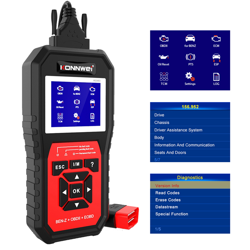 เครื่องสแกนรถยนต์ KONNWEI KW46 - Obd2 Scanner Abs Srs Airbag Reset บทวิจารณ์และราคา