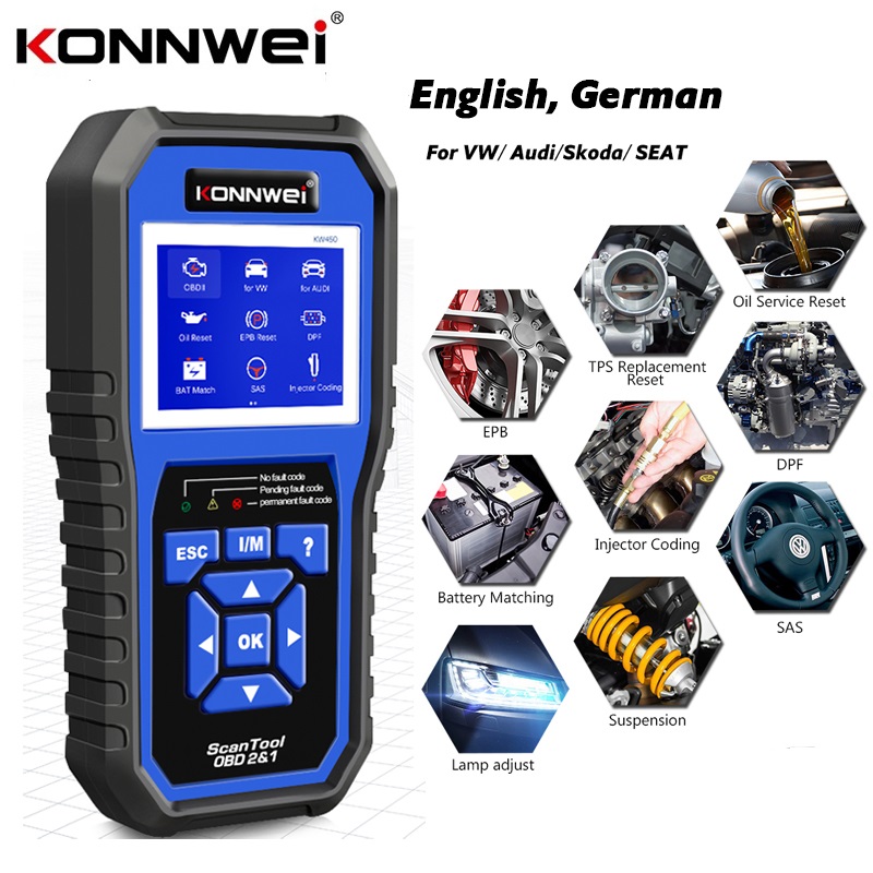 เครื่องสแกน OBD2 รุ่น 2026 KW4 - Obd2 Scanner Abs Srs Airbag Reset บทวิจารณ์และราคา